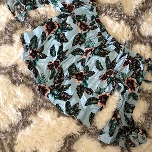 Off the shoulder baby blue blouse